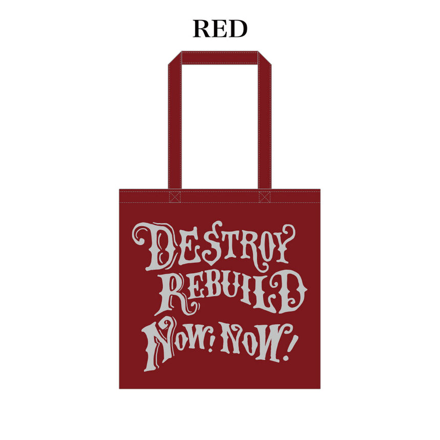 COLOR TOTE BAG（RED）DESTROY REBUILD NOW NOW！