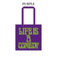 COLOR TOTE BAG（PURPLE）LIFE IS A COMEDY