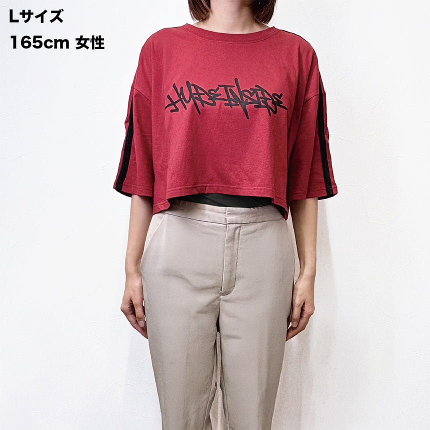 CROPPED GRAPHIC T-SHIRT（RED）