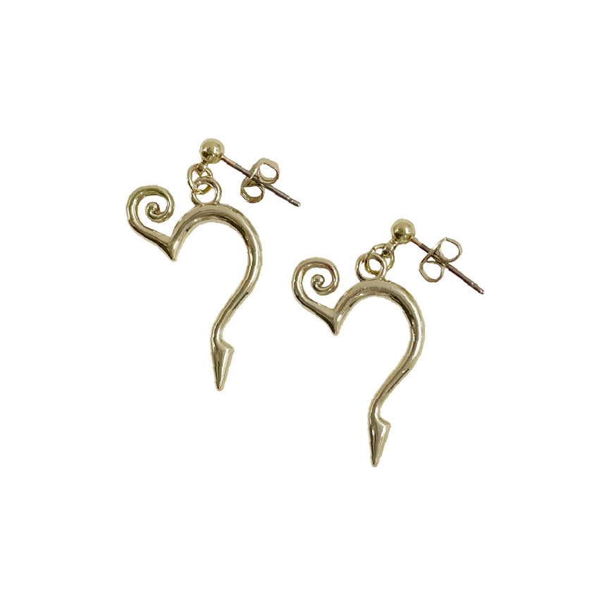 h LOGO PIERCED EARRINGS