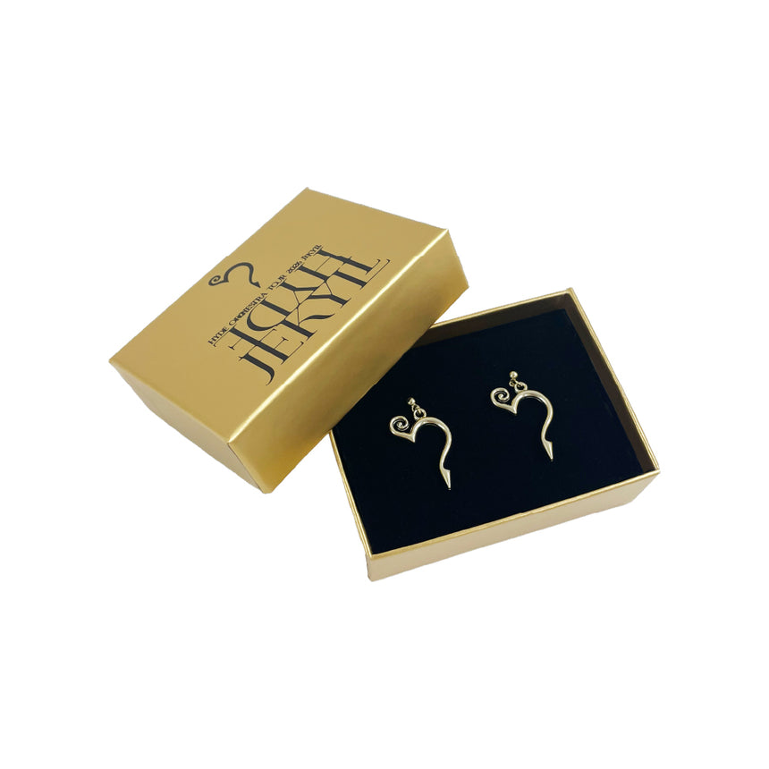 h LOGO PIERCED EARRINGS